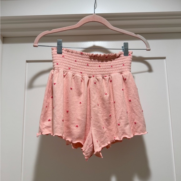 SET - z supply pink happy hearts long sleeve top & matching shorts - Picture 4 of 4